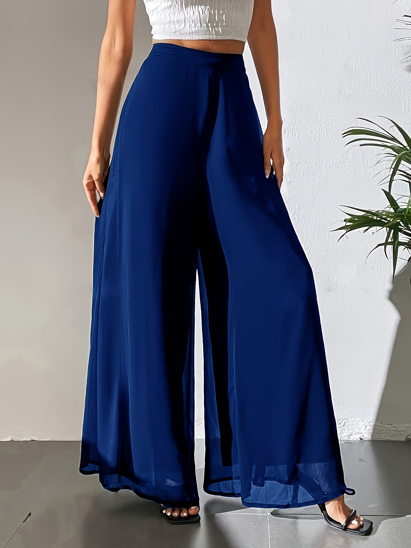 Women's Minimalist Chiffon Wide-leg Pants