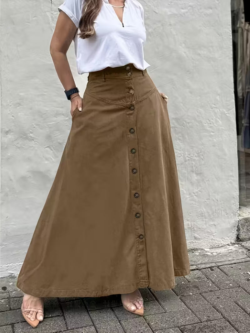 Women's Casual And Fashionable A-line Cotton Skirt