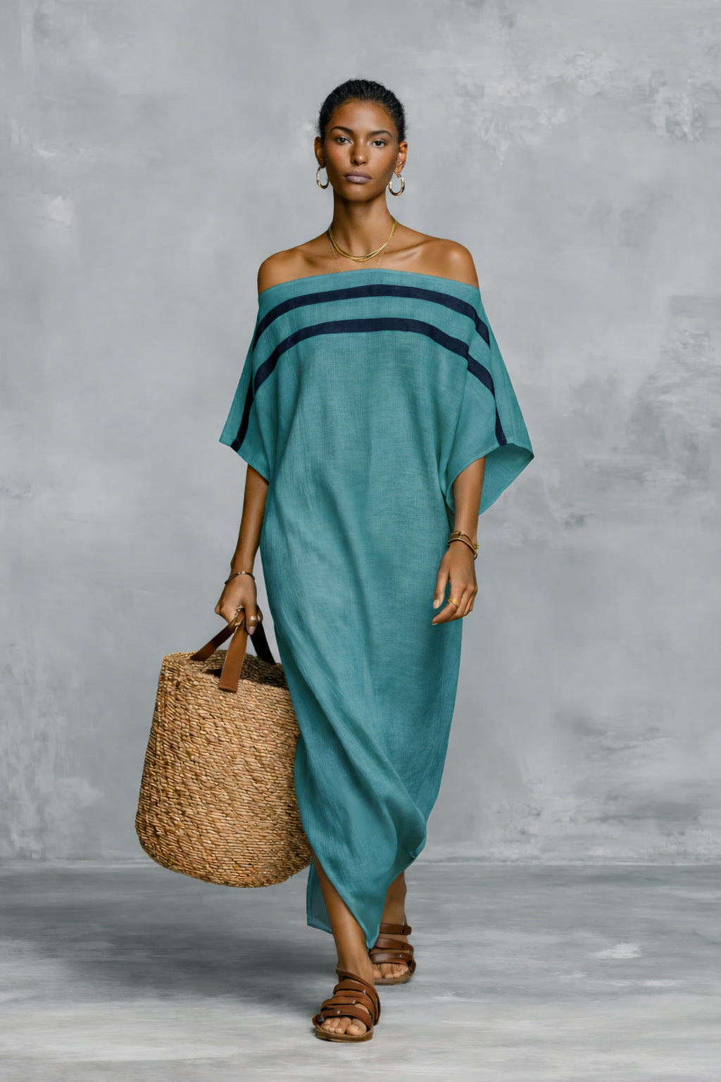 White Off-shoulder Batwing Sleeve Straight Maxi Dress